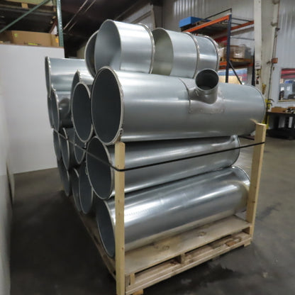 Nordfab 18 19", 20" Quick Clamp Rolled Edge Galvanized Steel Duct Pipe 18 Pieces