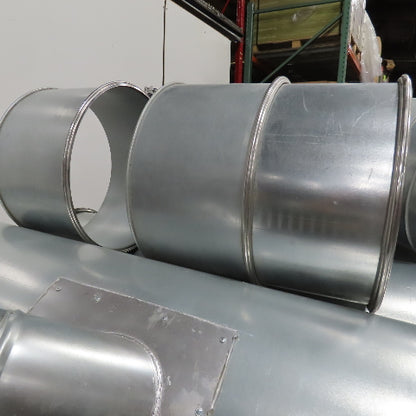 Nordfab 18 19", 20" Quick Clamp Rolled Edge Galvanized Steel Duct Pipe 18 Pieces