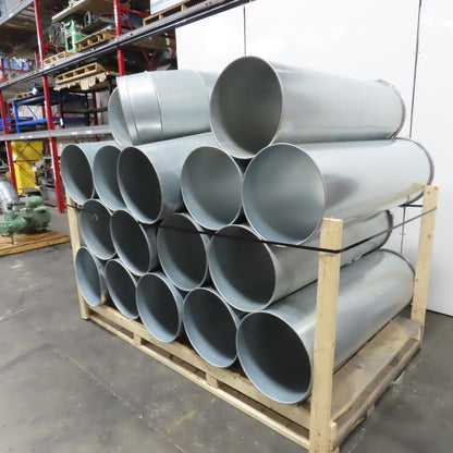 Nordfab 18 19", 20" Quick Clamp Rolled Edge Galvanized Steel Duct Pipe 18 Pieces