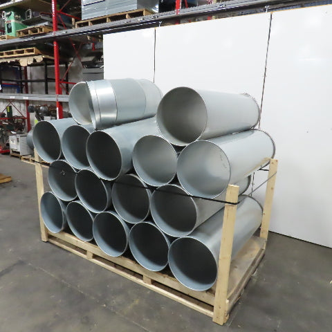 Nordfab 18 19", 20" Quick Clamp Rolled Edge Galvanized Steel Duct Pipe 18 Pieces