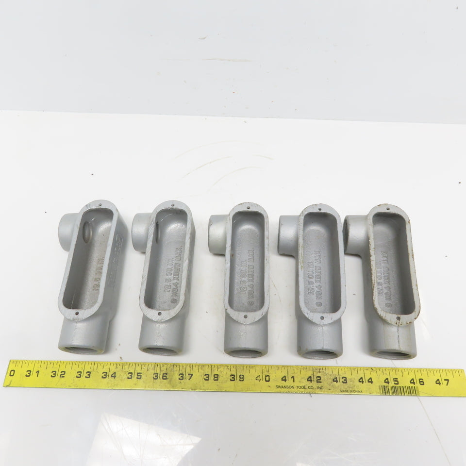 Appleton Form 35 1" LR Unilet Malleable Iron Threaded Conduit Body Lot of 5
