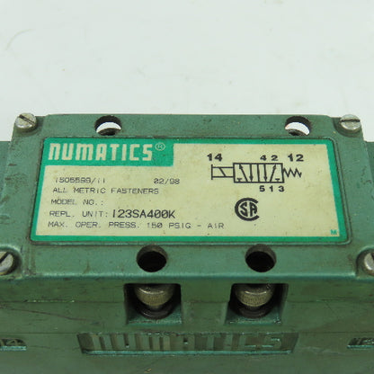 Numatics I23SA400K Pneumatic Solenoid Valve 150PSIG 120V 50/60Hz .11A