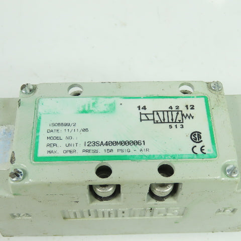 Numatics I23SA400M000061 Pneumatic Solenoid Valve 150PSIG 24VDC 6W