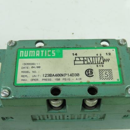 Numatics I23BA4KP14D30 Pneumatic Solenoid Valve 150PSIG 120V 50/60Hz .06A