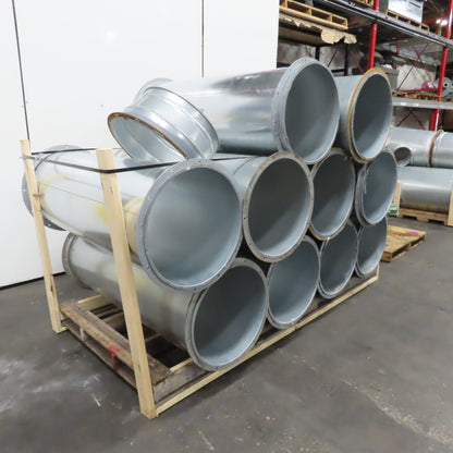 21" ID x 59" OAL Flanged Round Galvanized Steel Duct HVAC Pipe Lot Of 10