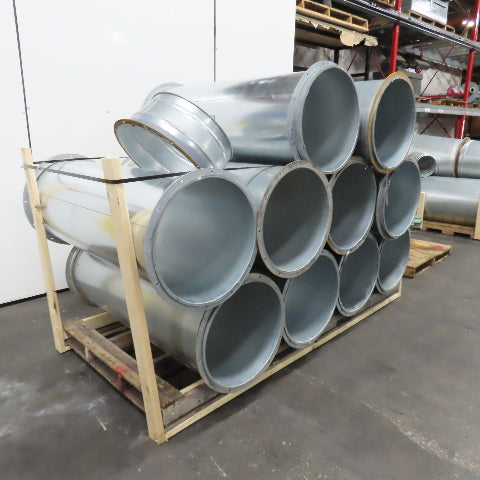 21" ID x 59" OAL Flanged Round Galvanized Steel Duct HVAC Pipe Lot Of 10