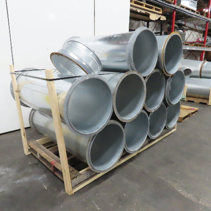 21" ID x 59" OAL Flanged Round Galvanized Steel Duct HVAC Pipe Lot Of 10