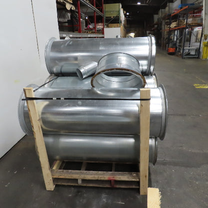 21" ID x 59" OAL Flanged Round Galvanized Steel Duct HVAC Pipe Lot Of 10
