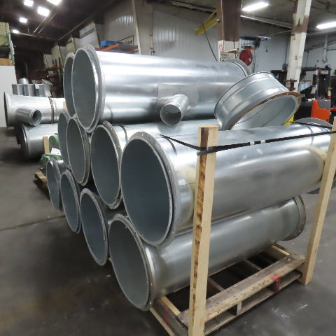 21" ID x 59" OAL Flanged Round Galvanized Steel Duct HVAC Pipe Lot Of 10