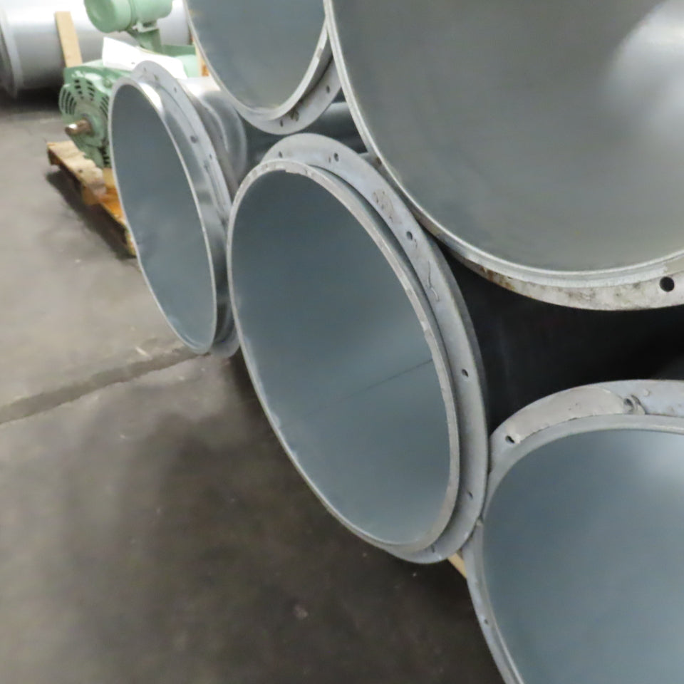 21" ID x 59" OAL Flanged Round Galvanized Steel Duct HVAC Pipe Lot Of 10