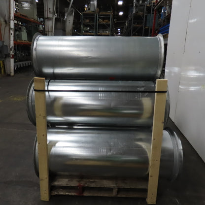 21" ID x 59" OAL Flanged Round Galvanized Steel Duct HVAC Pipe Lot Of 10