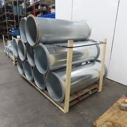 21" ID x 59" OAL Flanged Round Galvanized Steel Duct HVAC Pipe Lot Of 10