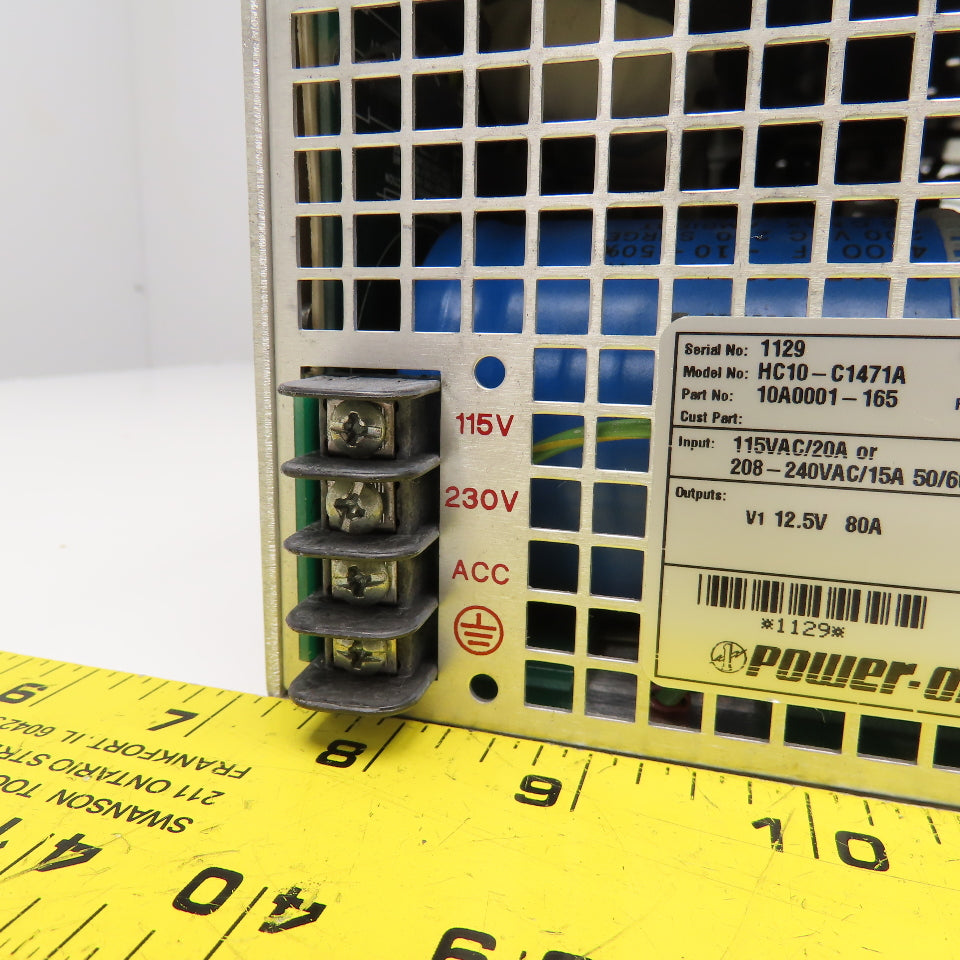Power One HC10-C1471A 115/208-240VAC Input 12.5VDC Output Power Supply