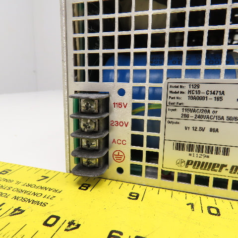 Power One HC10-C1471A 115/208-240VAC Input 12.5VDC Output Power Supply