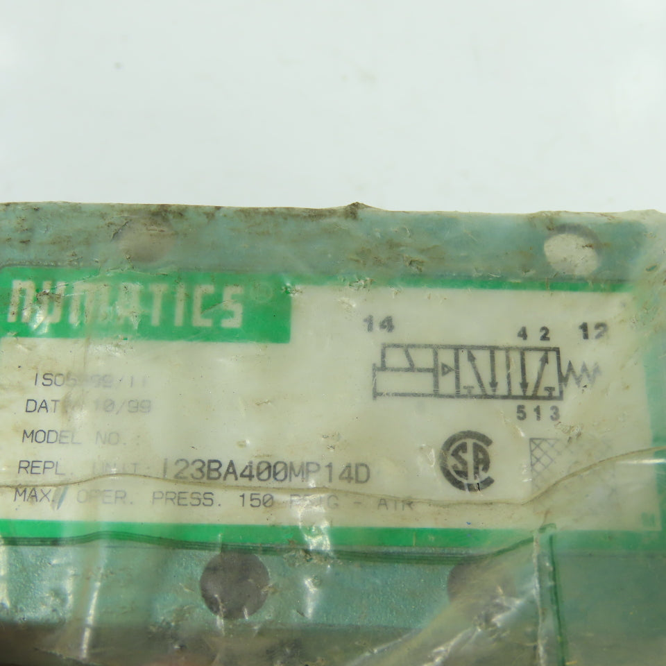 Numatics I23BA400MP14D Pneumatic Solenoid Valve 150PSIG 24VDC 4W