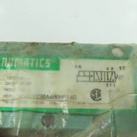 Numatics I23BA400MP14D Pneumatic Solenoid Valve 150PSIG 24VDC 4W