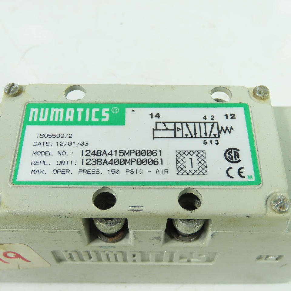 Numatics I24BA415MP00061 Pneumatic Solenoid Valve 150PSIG I24BA400MP00061