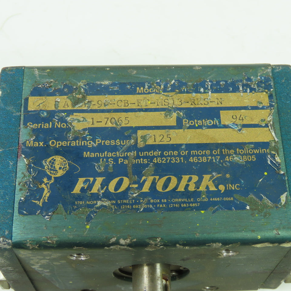 Flo-Tork A100-94-CB-ET-MS13-RKS-N Rotary Actuator 125PSI Rotation 94
