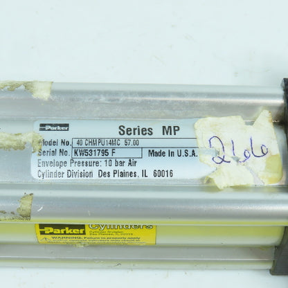 Parker 40 CHMPU14MC 57.00 Double Acting Pneumatic Cylinder 57mm Stroke 40mm Bore