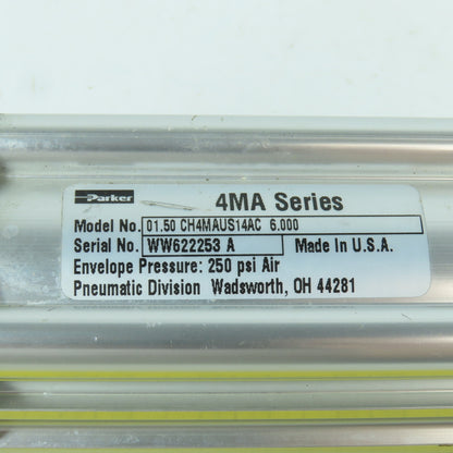 Parker 01.50 CH4MAUS14AC 6.000 Double Acting Air Cylinder 1.5" Bore 6" Stroke