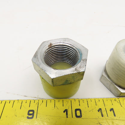 1" x 3/4" Reducer Bushing Hex Plated Hydraulic Lot Of 2