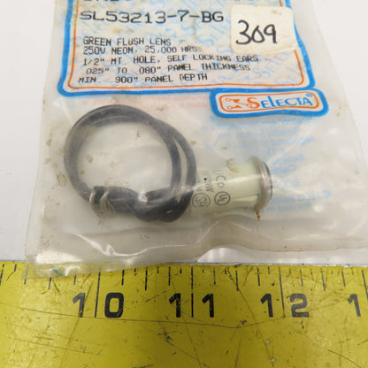 Selecta SL53213-7-BG Green Flush Mount Indicator Light 250V Lot Of 2