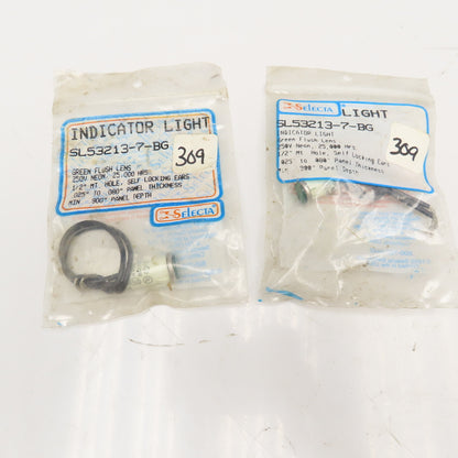Selecta SL53213-7-BG Green Flush Mount Indicator Light 250V Lot Of 2