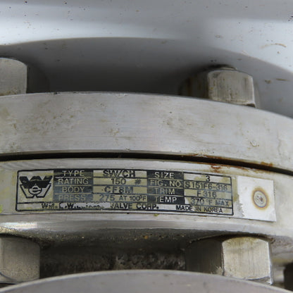 WME Williams Size 3 #150 SW/CH Swing Check Valve CF8M F316