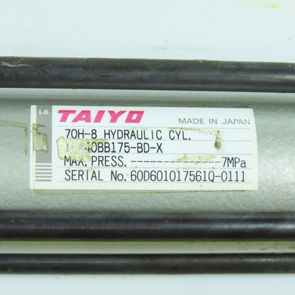 Taiyo 1FA40BB175-BD-X Double Acting Hydraulic Cylinder 40mm Bore 175mm Stroke