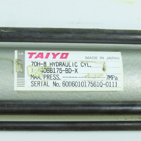 Taiyo 1FA40BB175-BD-X Double Acting Hydraulic Cylinder 40mm Bore 175mm Stroke