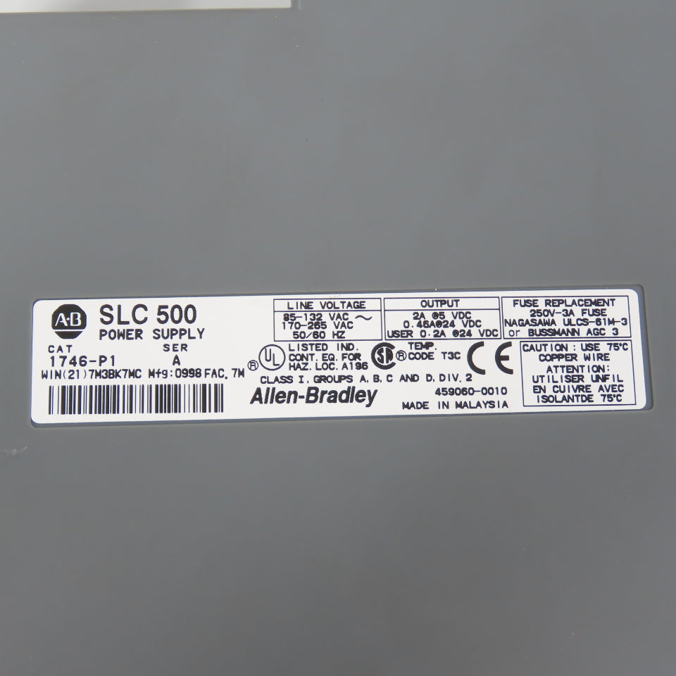 Allen Bradley 1746-P1 Ser A SLC 500 Power Supply Module
