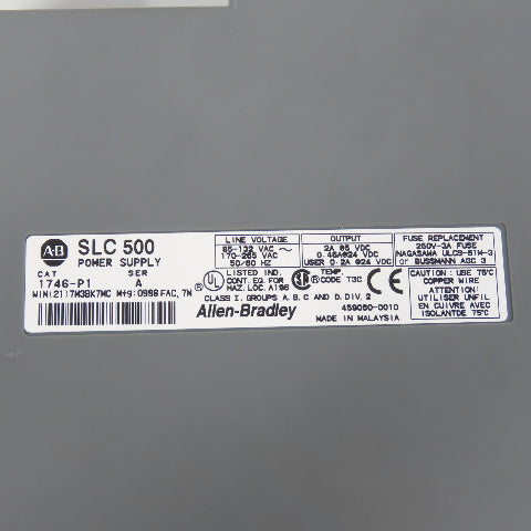 Allen Bradley 1746-P1 Ser A SLC 500 Power Supply Module