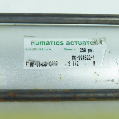 Numatics F1AM-08H8D-CAA0 Double Acting Pneumatic Cylinder 2-1/2" Bore 8" Stroke