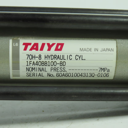Taiyo 70H-8 1FA40BB100-BD Double Acting Hydraulic Cylinder 40mm Bore 100mmStroke