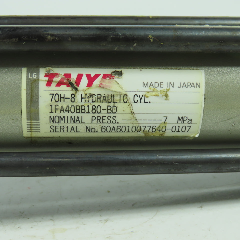 Taiyo 70H-8 1FA40BB180-BD Double Acting Hydraulic Cylinder 40mm Bore 180mmStroke