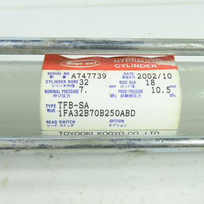 Toyo-Oki TFB-SA 1FA32B70B250ABD Double Acting Hydraulic Cylinder 250mm Stroke