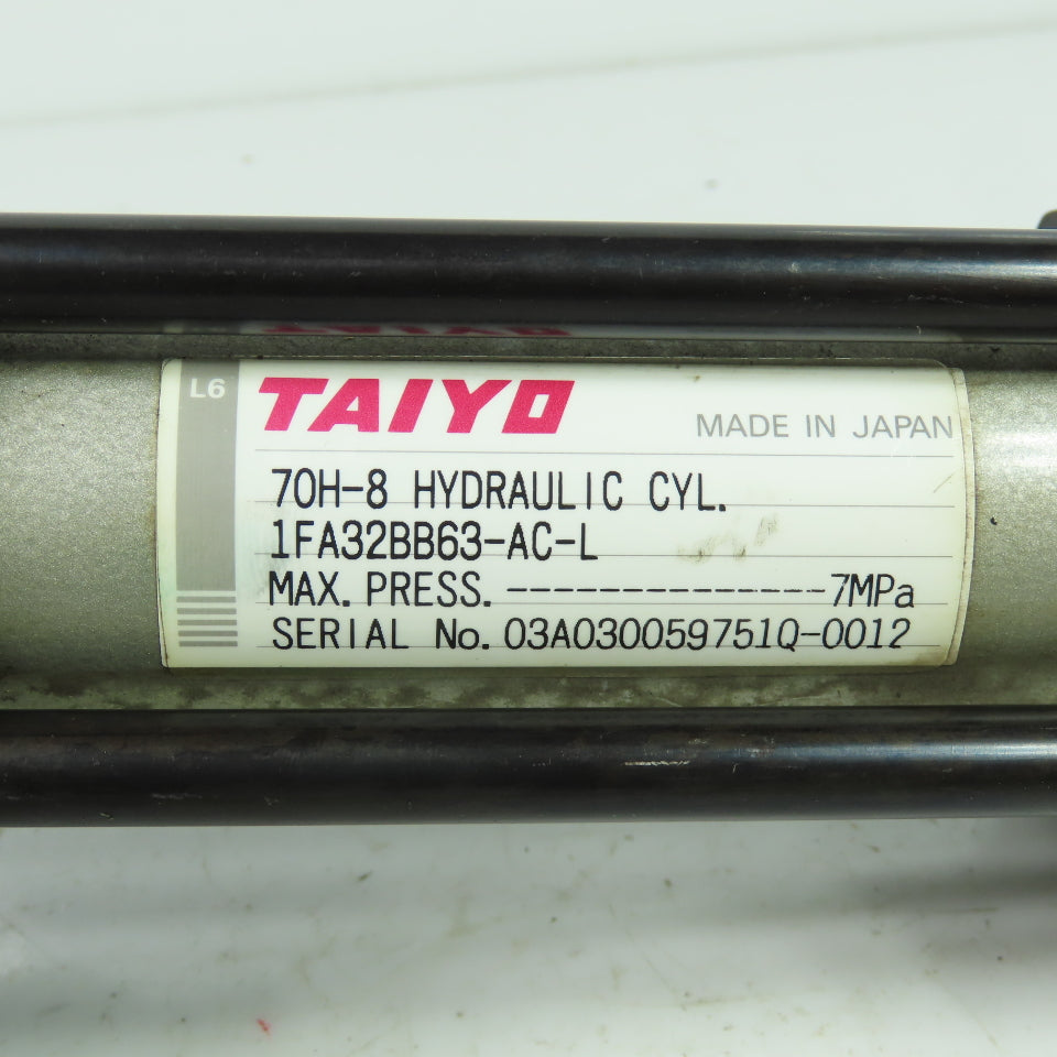Taiyo 70H-8 1FA32BB6-AC-L Double Acting Hydraulic Cylinder 32mm Bore 63mm Stroke