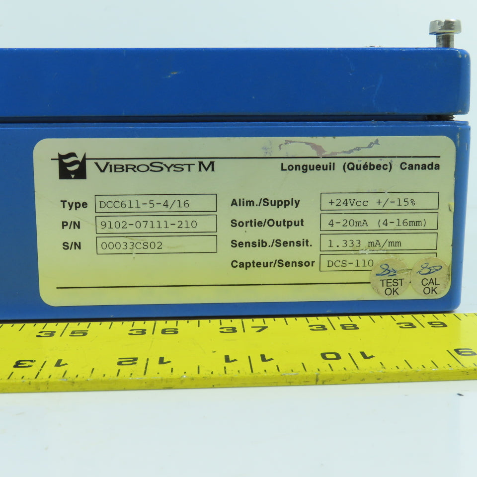 VibroSystM 9102-07111-210 DCC611-5-4/16 Pressure Controller 24V Input