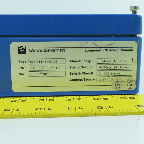 VibroSystM 9102-07111-210 DCC611-5-4/16 Pressure Controller 24V Input
