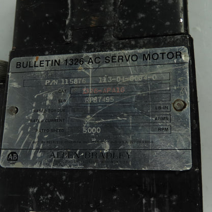 Allen Bradley 1326-APA1G Bulletin 1326 AC Servo Motor 3000RPM