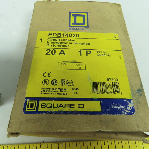 Square D EDB14020 20A Single Pole Circuit Breaker 277V (New Open Box)