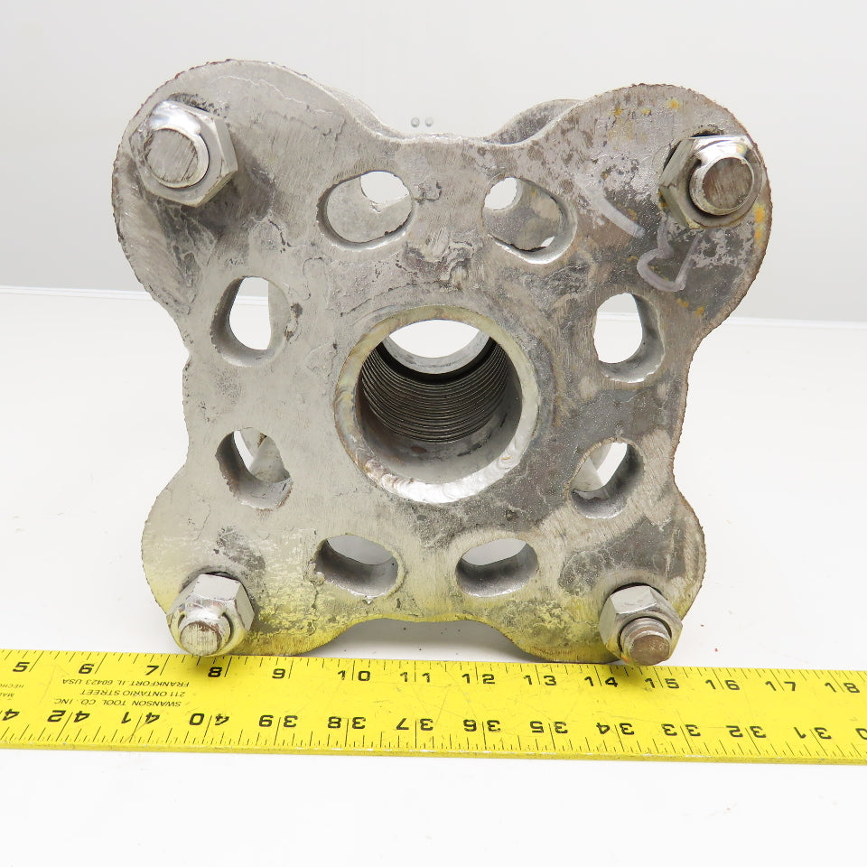3" Bellows Style Flexible Coupling 6" Mounting Center Square Flange Mount