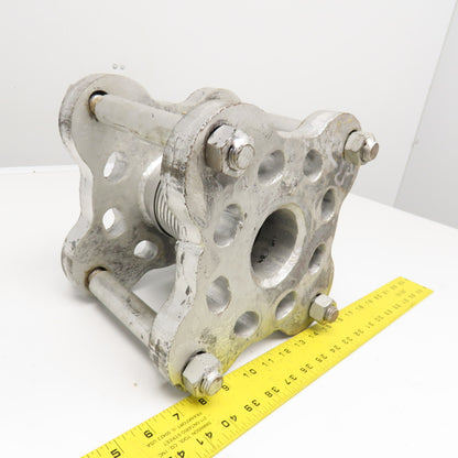 3" Bellows Style Flexible Coupling 6" Mounting Center Square Flange Mount