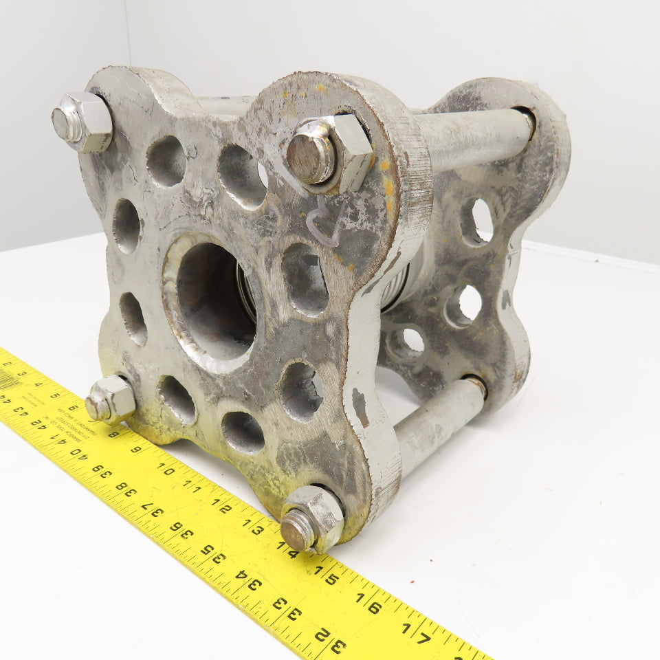 3" Bellows Style Flexible Coupling 6" Mounting Center Square Flange Mount