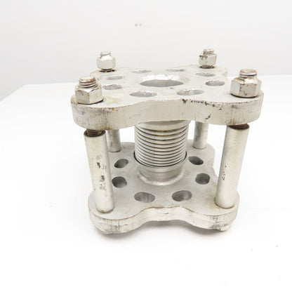 3" Bellows Style Flexible Coupling 6" Mounting Center Square Flange Mount