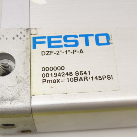 Festo DZF-2"-1"-P-A 2" Bore x 1" Stroke Pneumatic Flat Cylinder
