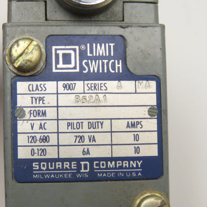Square D 9007 B52A1 Limit Switch 600V Max