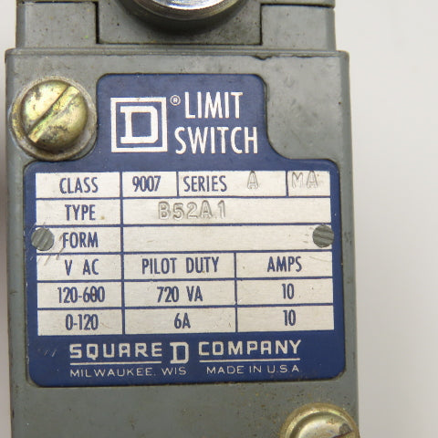 Square D 9007 B52A1 Limit Switch 600V Max
