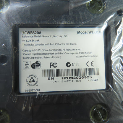 3Com 3CWE820A WL-310 11MB Ethernet Client Bridge Ethernet To Wireless Adapter