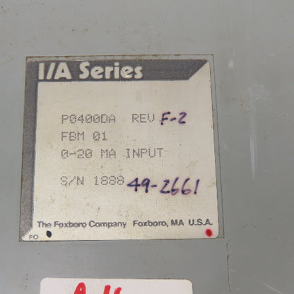 Foxboro P0400DA Rev. F-2 DC Analog Input Module
